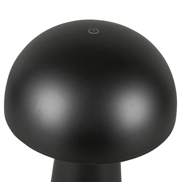 Asher Rechargeable Table Lamp Black By Kuzco Front View
