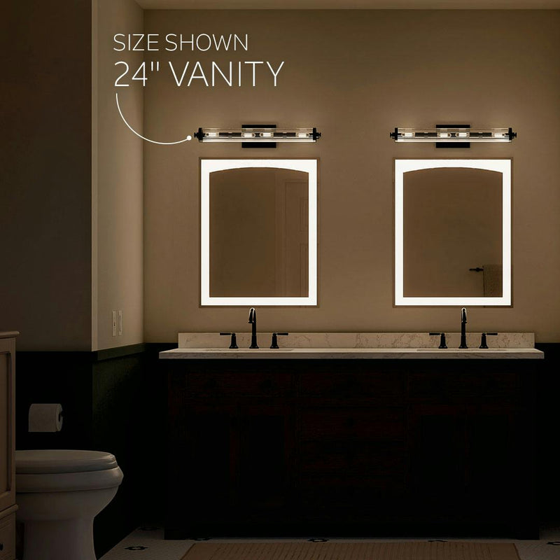 Azores Vanity Light Black Small By Kichler Lifestyle View
