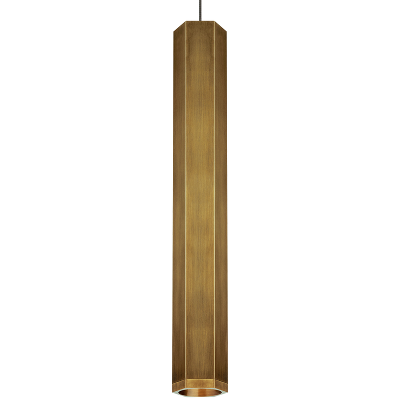 Blok Monopoint Pendant Light Aged Brass Medium By CDL With LED