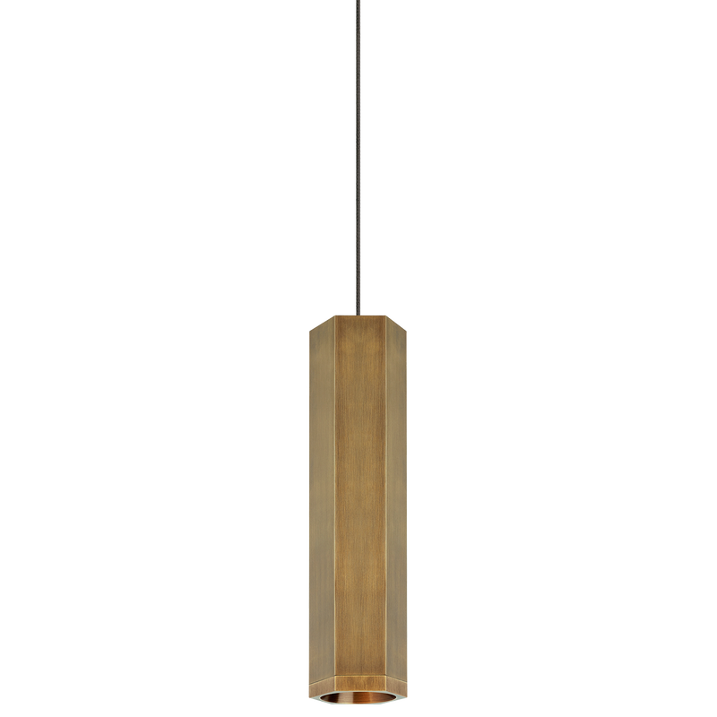 Blok Monopoint Pendant Light Aged Brass Small By CDL With 