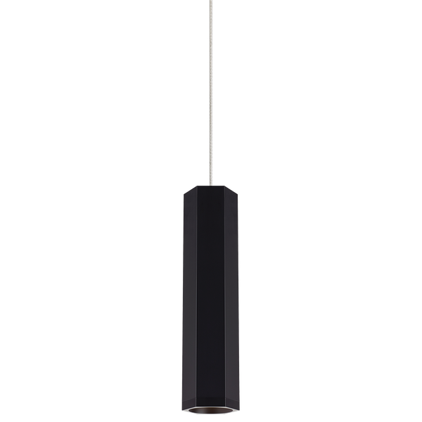 Blok Monopoint Pendant Light Matte Black Satin Nickel Small By CDL With LED