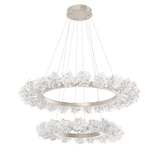 Blossom Ring Chandelier Two Tier Beige Silver By Hammerton