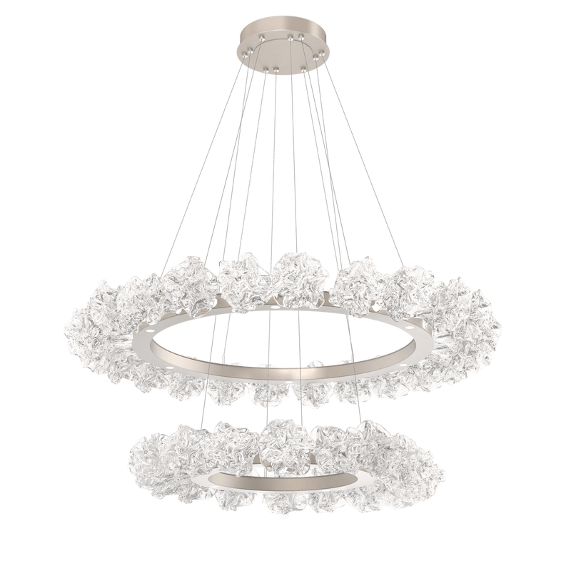 Blossom Ring Chandelier Two Tier Beige Silver By Hammerton