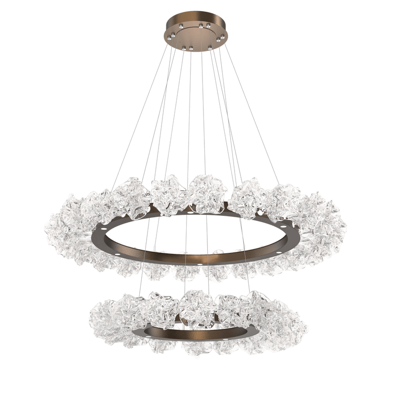 Blossom Ring Chandelier Two Tier Flat Bronze By Hammerton