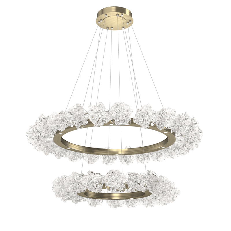 Blossom Ring Chandelier Two Tier Heritage Brass By Hammerton