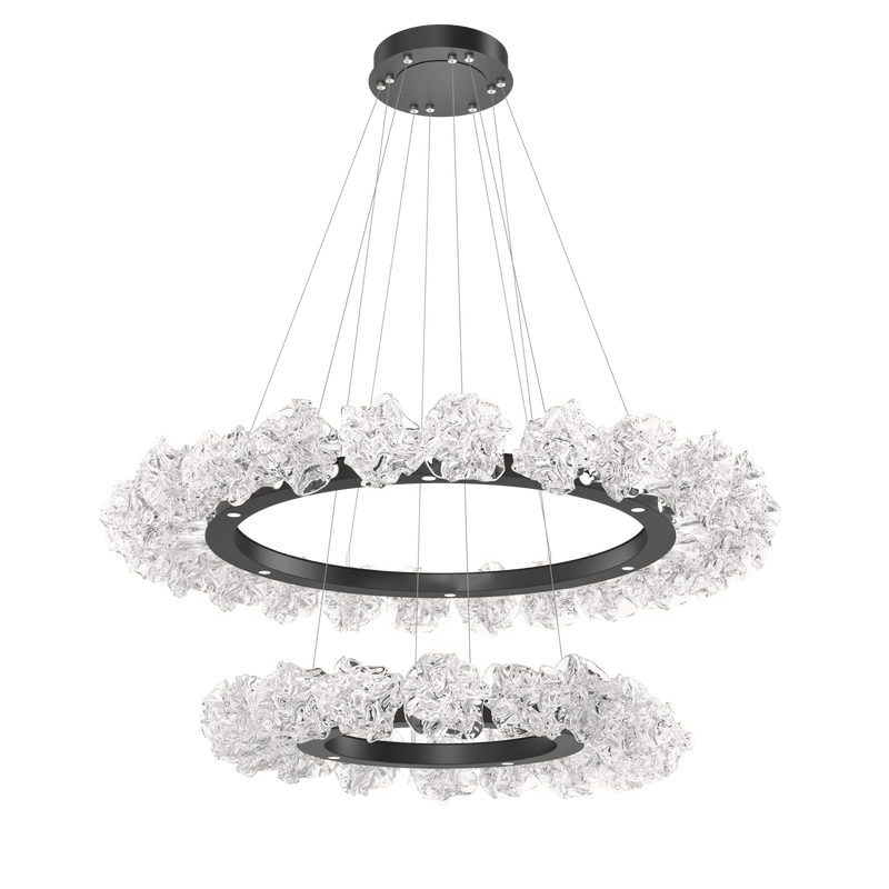 Blossom Ring Chandelier Two Tier Matte Black By Hammerton