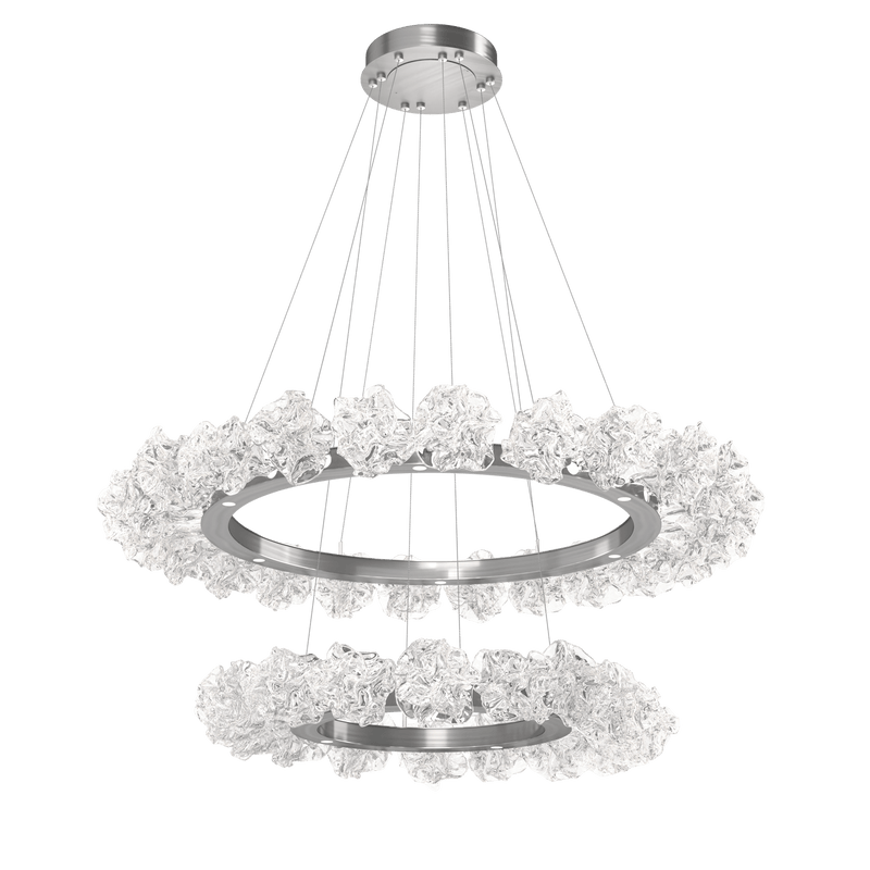 Blossom Ring Chandelier Two Tier Satin Nickel By Hammerton