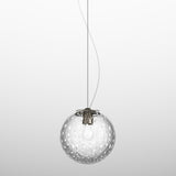 Bolle Pendant Light by Vistosi, Size: Medium, Color: Crystal Bubbles, Satin Nickel, , | Casa Di Luce Lighting