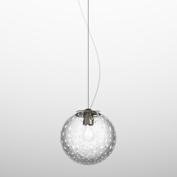 Bolle Pendant Light by Vistosi, Size: Medium, Color: Crystal Bubbles, Satin Nickel, , | Casa Di Luce Lighting