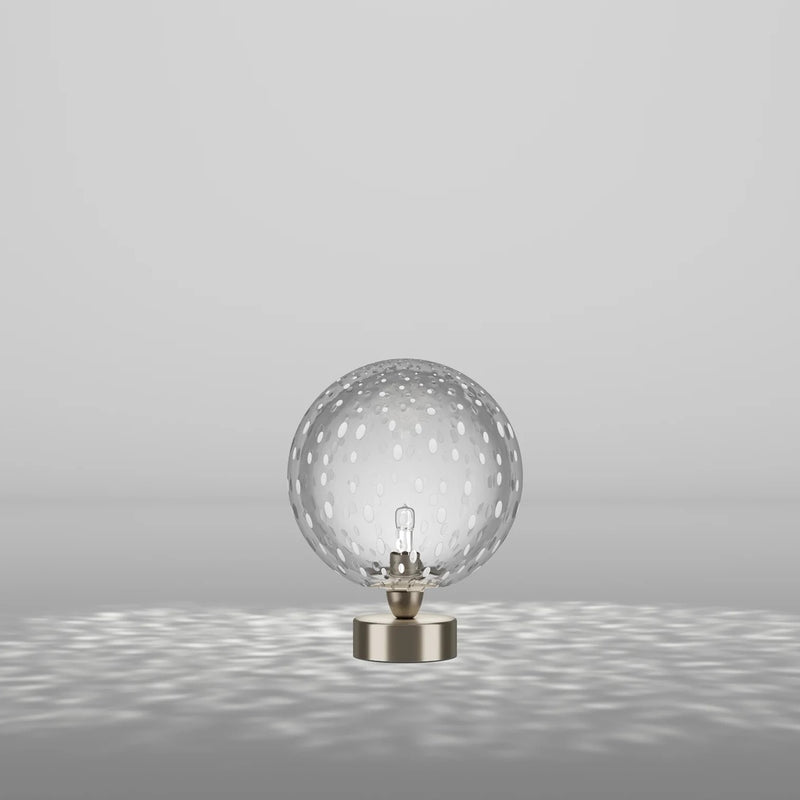 Bolle Table Light by Vistosi, Color: Crystal Bubbles, Satin Nickel, , | Casa Di Luce Lighting