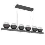 Cabochon Linear Chandelier 6 Lights Graphite Macthing Finish By Hammerton