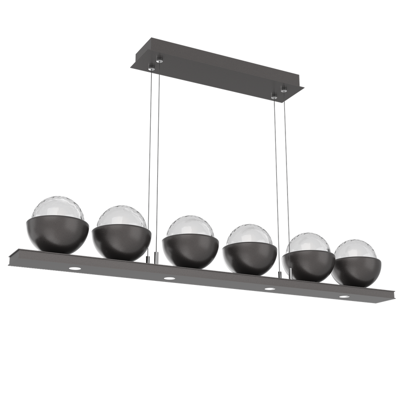 Cabochon Linear Chandelier 6 Lights Graphite Macthing Finish By Hammerton