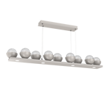 Cabochon Linear Chandelier 9 Lights Beige Silver Matching Finish By Hammerton