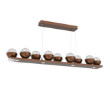 Cabochon Linear Chandelier 9 Lights Burnished Bronze Matching Finish By Hammerton