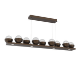 Cabochon Linear Chandelier 9 Lights Flat Bronze Matching Finish By Hammerton