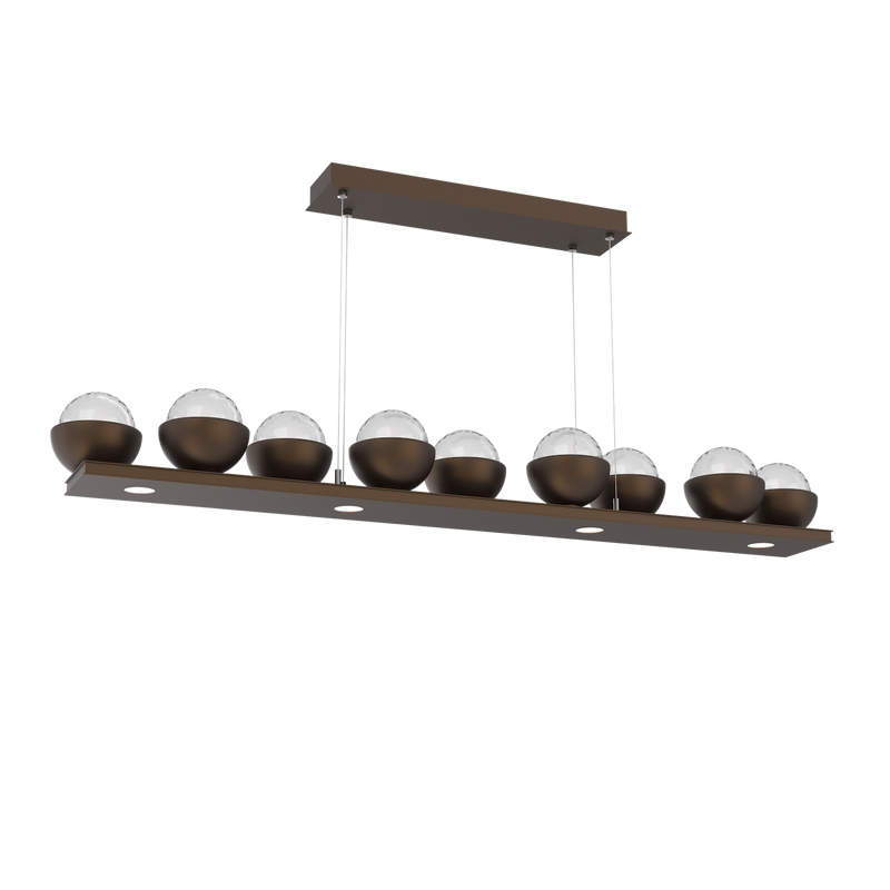 Cabochon Linear Chandelier 9 Lights Flat Bronze Matching Finish By Hammerton
