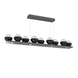 Cabochon Linear Chandelier 9 Lights Graphite Black Marble By Hammerton