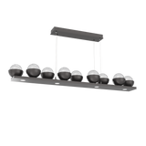 Cabochon Linear Chandelier 9 Lights Graphite Matching Finish By Hammerton