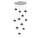 Cabochon Round Pendant Chandelier 11 Lights Beihe Silver Black Marble By Hammerton