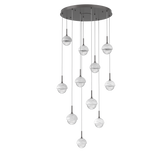 Cabochon Round Pendant Chandelier 11 Lights Graphite White Marble By Hammerton