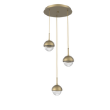 Cabochon Round Pendant Chandelier 3 Lights Matching Finish By Hammerton