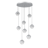 Cabochon Round Pendant Chandelier 8 Lights Classic Silver Matching Finish By Hammerton