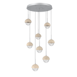 Cabochon Round Pendant Chandelier 8 Lights Classic Silver Travertine By Hammerton