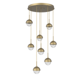 Cabochon Round Pendant Chandelier 8 Lights Gilded Brass Matching Finish By Hammerton