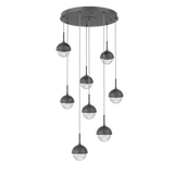 Cabochon Round Pendant Chandelier 8 Lights Graphite Matching Finish By Hammerton