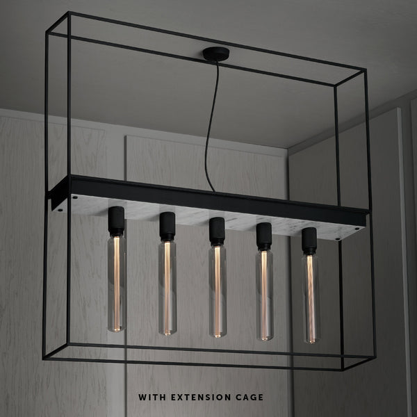 Caged 5.0 Ceiling Light White Marble By Buster And Punch With Extension