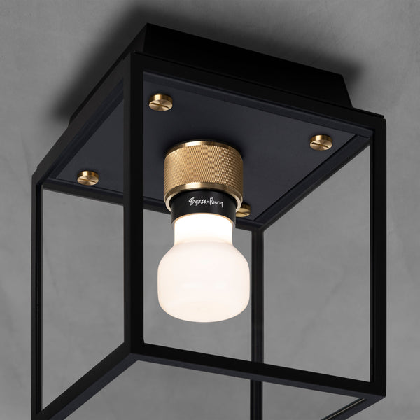 Caged Wet Wall Ceiling Light Black Brass By Buster And Punch Detailed View
