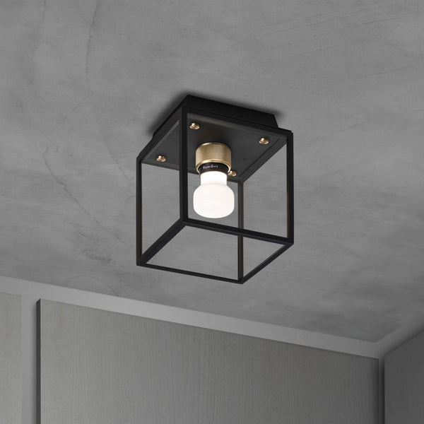 Caged Wet Wall Ceiling Light Black Brass By Buster And Punch