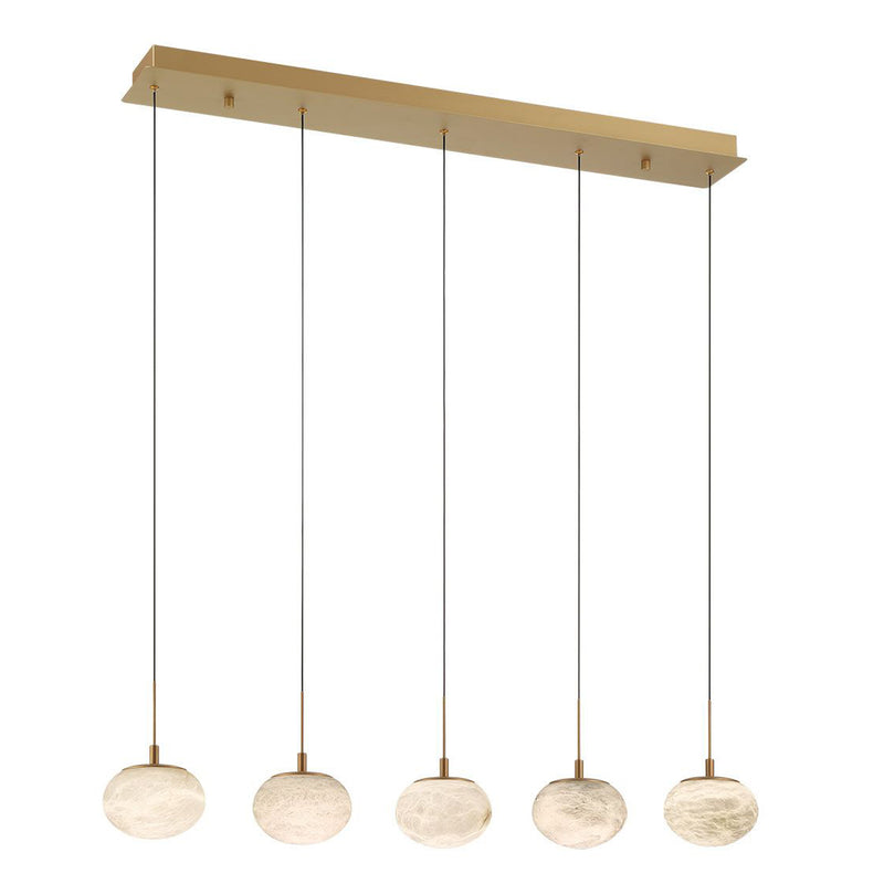 Calcolo Linear Suspension Light Antique Brass By Lib And Co Side View