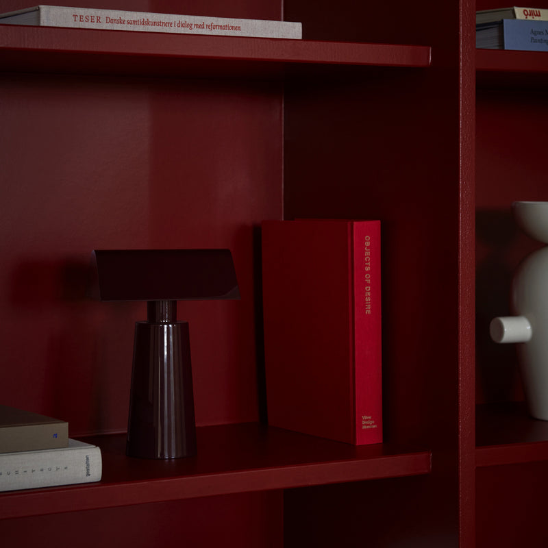 Caret Portable Table Lamp Dark Burgundy By And Tradition Lifestyle View