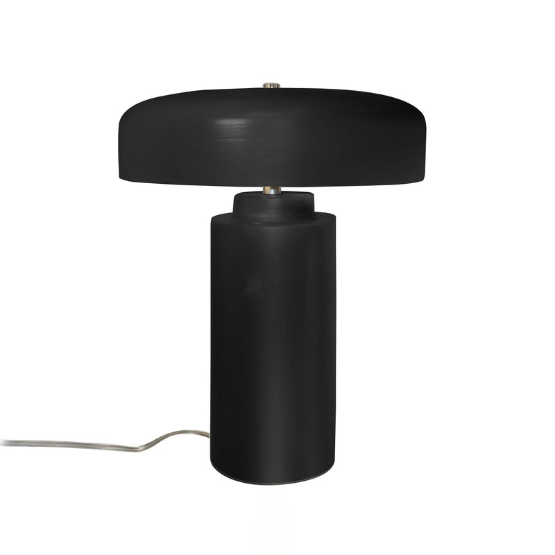 Ceramic Tower Table Lamp Gloss Black By Justice