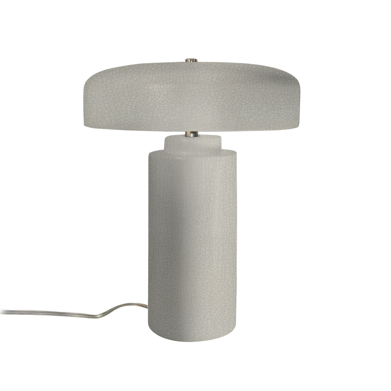 Ceramic Tower Table Lamp White Crackle By Justice