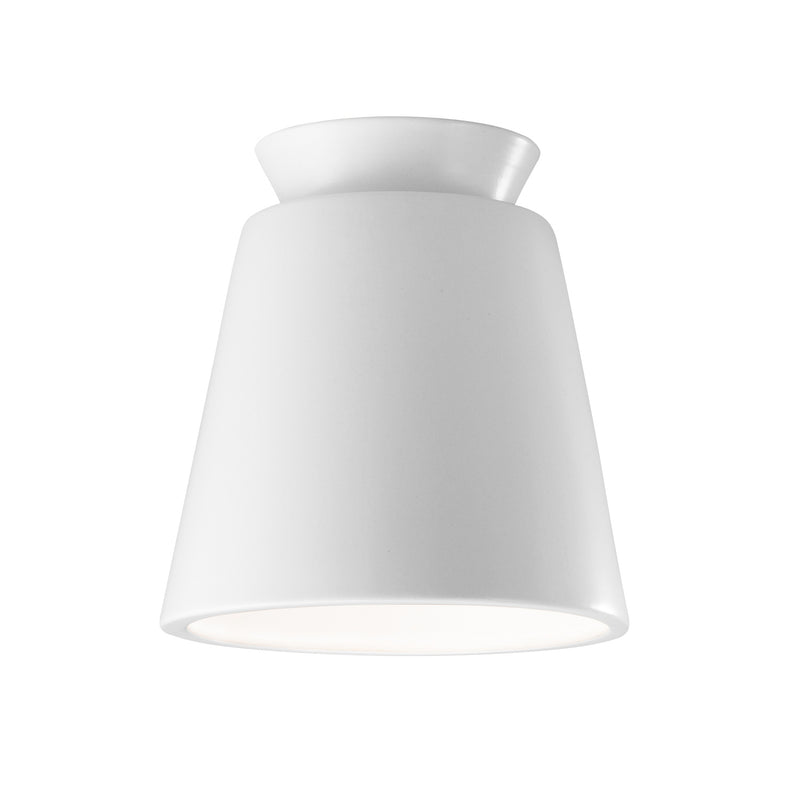 Ceramic Trapezoid Flush Mount Gloss White By Justice