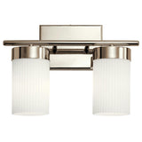 Ciona Wall Sconce 2 Lights Polished Nickel By Kichler Front View