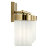 Ciona Wall Sconce 3 Lights Brushed Natural Brass By Kichler Side View
