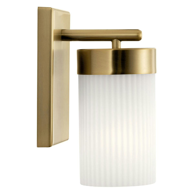 Ciona Wall Sconce Brushed Natural Brass By Kichler Side View