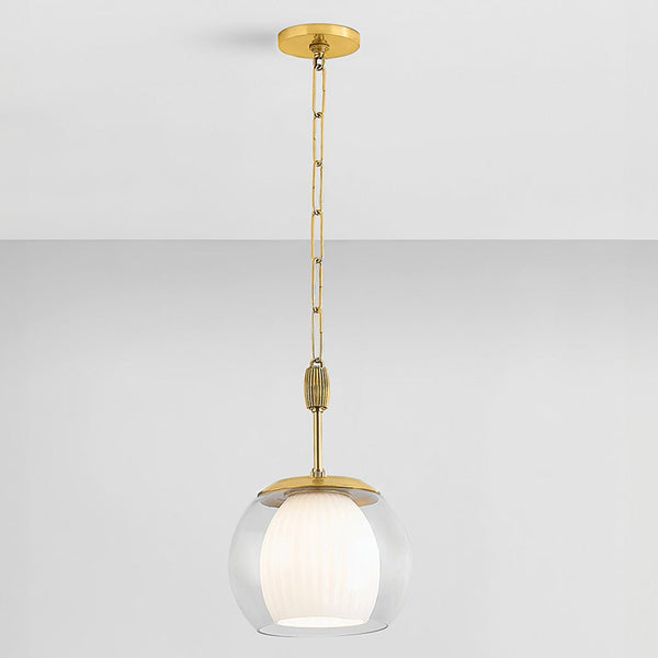 Clementon Pendant Light Aged Brass By Hudson Valley Front View