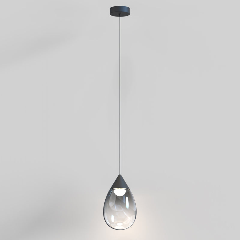 Dewdrop LED Pendant Medium Black With Light By ET2