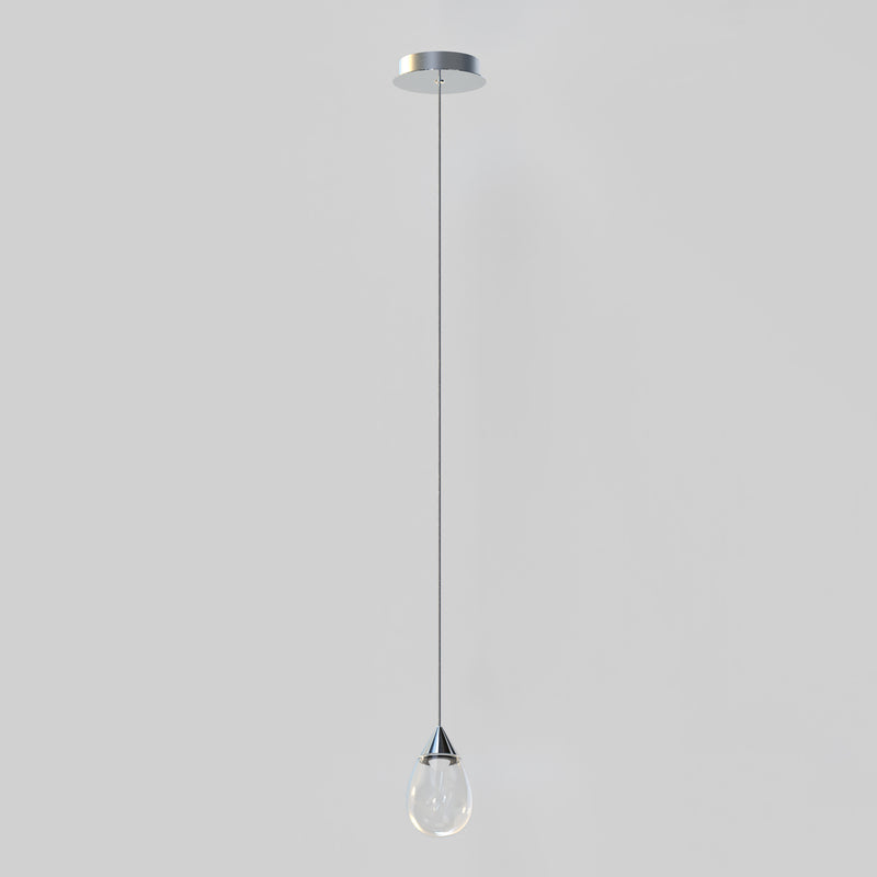Dewdrop LED Pendant Small Polished Chrome By ET2 Front View