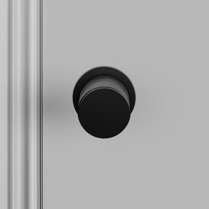 Door Knob Set Cross Black By Buster And Punch Front View