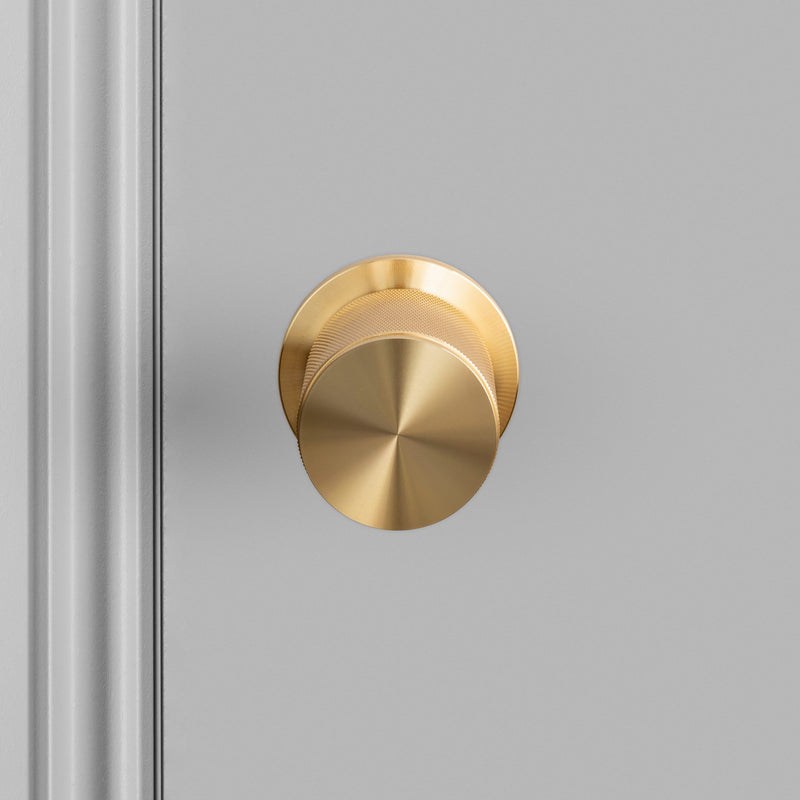 Door Knob Set Cross Brass By Buster And Punch Front View