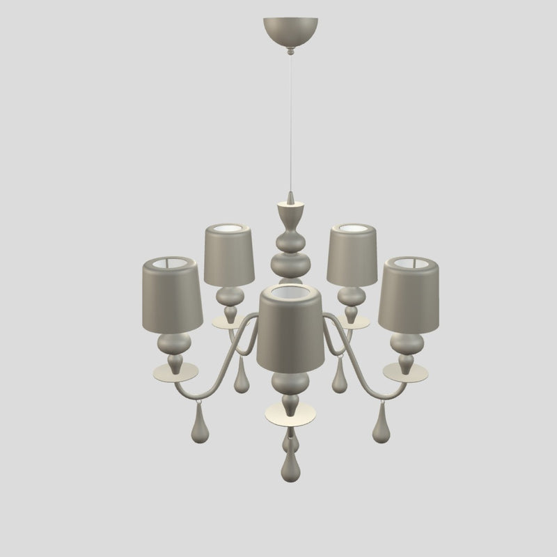 Eva Chandelier By Masiero, S5, Finish: Concrete,  , | Casa Di Luce Lighting