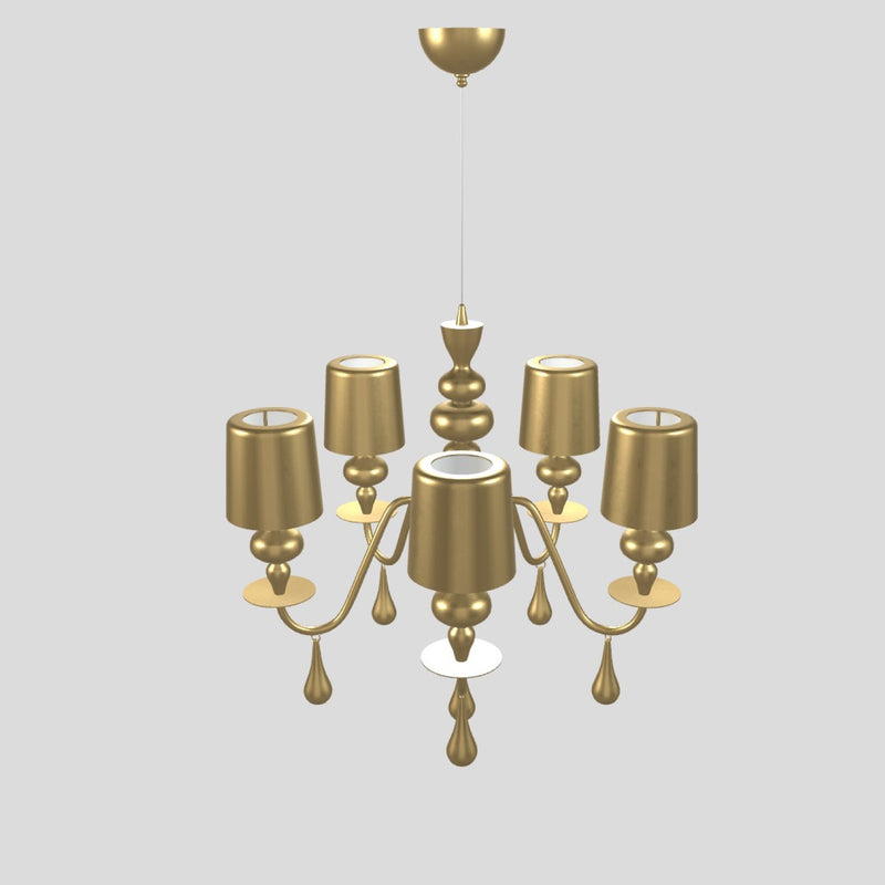 Eva Chandelier By Masiero, S5, Finish: Gold Leaf,  , | Casa Di Luce Lighting