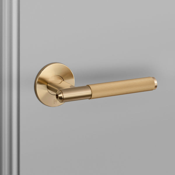 Fixed Door Handle Linear Brass By Buster And Punch Side View