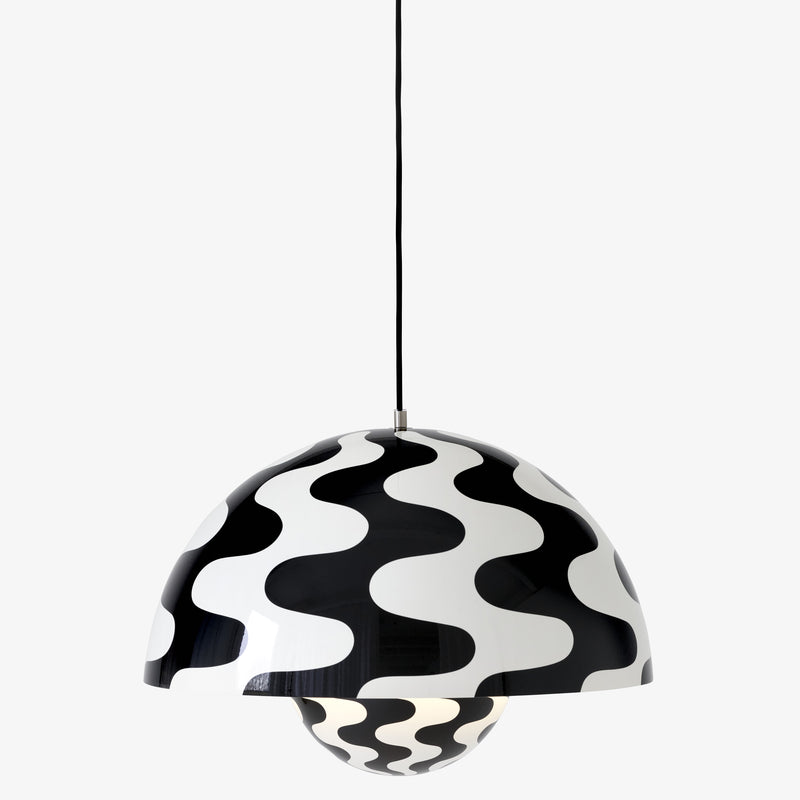 Flowerpot VP2 Pendant Black White Pattern By And Tradition