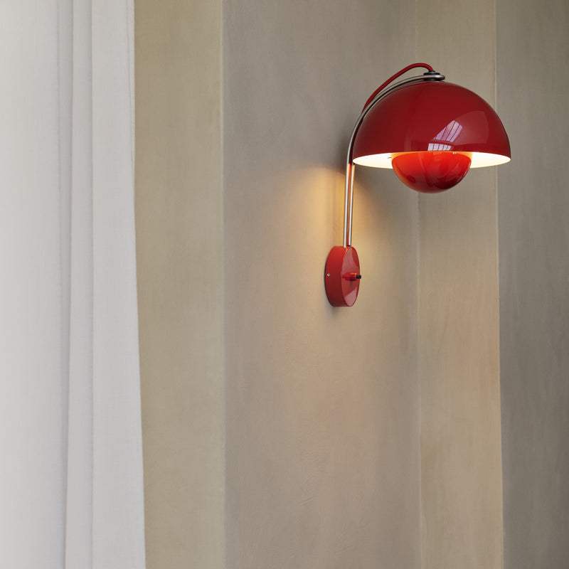 Flowerpot VP8 Plug In Wall Sconce Vermilion Red By And Tradition Lifestyle View